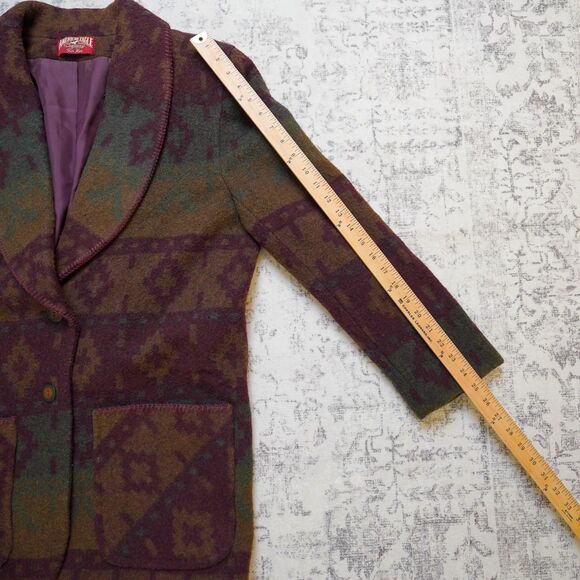 American Eagle Wool Boho Southwest Aztec Blazer Jacket Coat - Women's Large - Picture 8 of 8